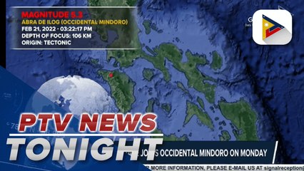 5.3 magnitude quake jolts Occidental Mindoro on Monday