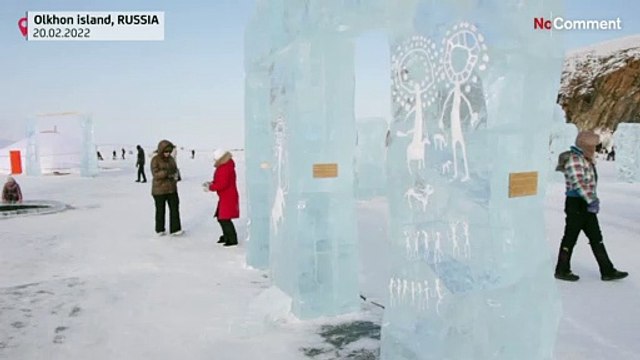This ice festival is held annually on Lake Baikal, the largest in the world in volume.
