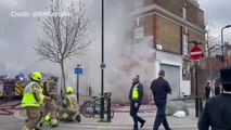 Firefighters tackle blaze as smoke pours out of Hackney arts and crafts shop