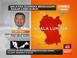 Malaysia dijangka menghadapi banjir lebih buruk