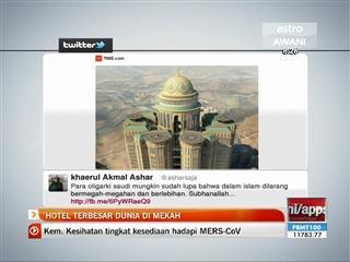 Hotel terbesar dunia bakal dibuka di Mekah