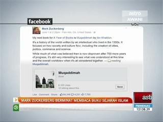 Mark Zuckerberg berminat membaca buku sejarah Islam