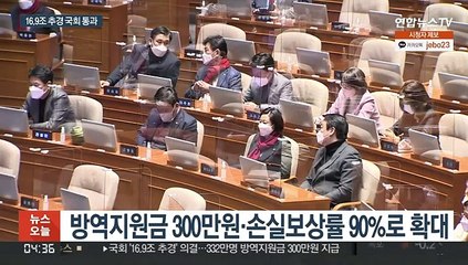 '16.9조 추경' 국회 통과…방역지원금 300만원