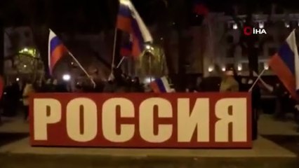 Putin’in kararının ardından Donbass'ta havai fişekli kutlama