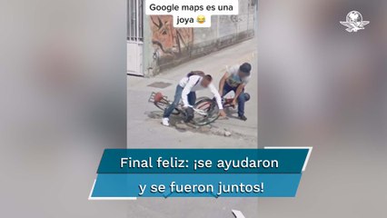 Google Maps captura cómico accidente de bicicleta y se vuelve viral