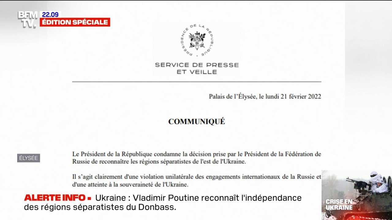 Ukraine: Emmanuel Macron condamne et demande des "sanctions européennes ciblées"
