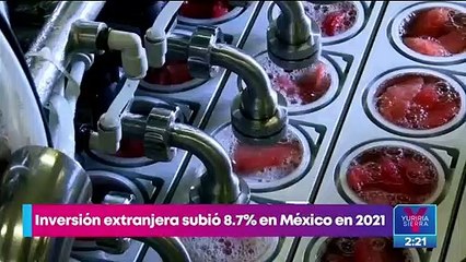 Inversión extranjera subió 8.7% en México durante 2021