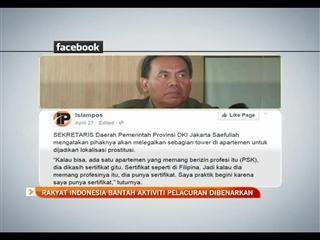 Rakyat Indonesia bantah aktiviti pelacuran dibenarkan