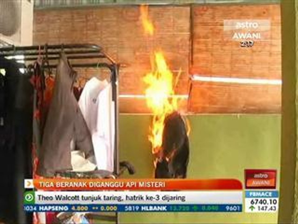 Tiga beranak diganggu api misteri