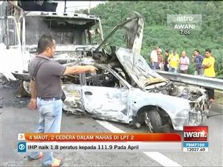 4 maut, 2 cedera dalam nahas di LPT 2