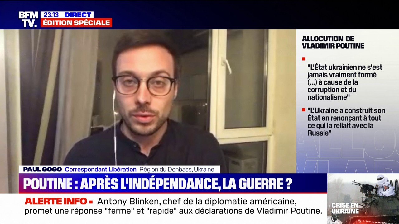 "On se demande à quelle heure les tanks russes vont arriver en ville": Paul Gogo, le correspondant du quotidien Libération en Ukraine, dépeint l'ambiance dans la ville de Donetsk au cours des dernières heures