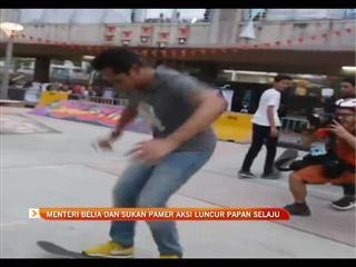 Menteri Belia dan Sukan pamer aksi luncur papan selaju