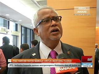 PAS hantar notis semula untuk bentang hudud