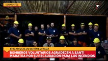 Bomberos voluntarios agradecen a Santi Maratea por su recaudación para los incendios