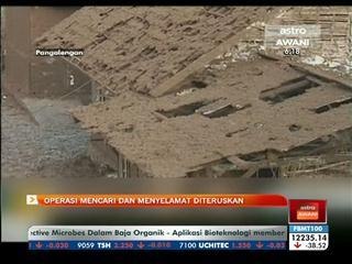 Tanah runtuh: Operasi dan mencari diteruskan