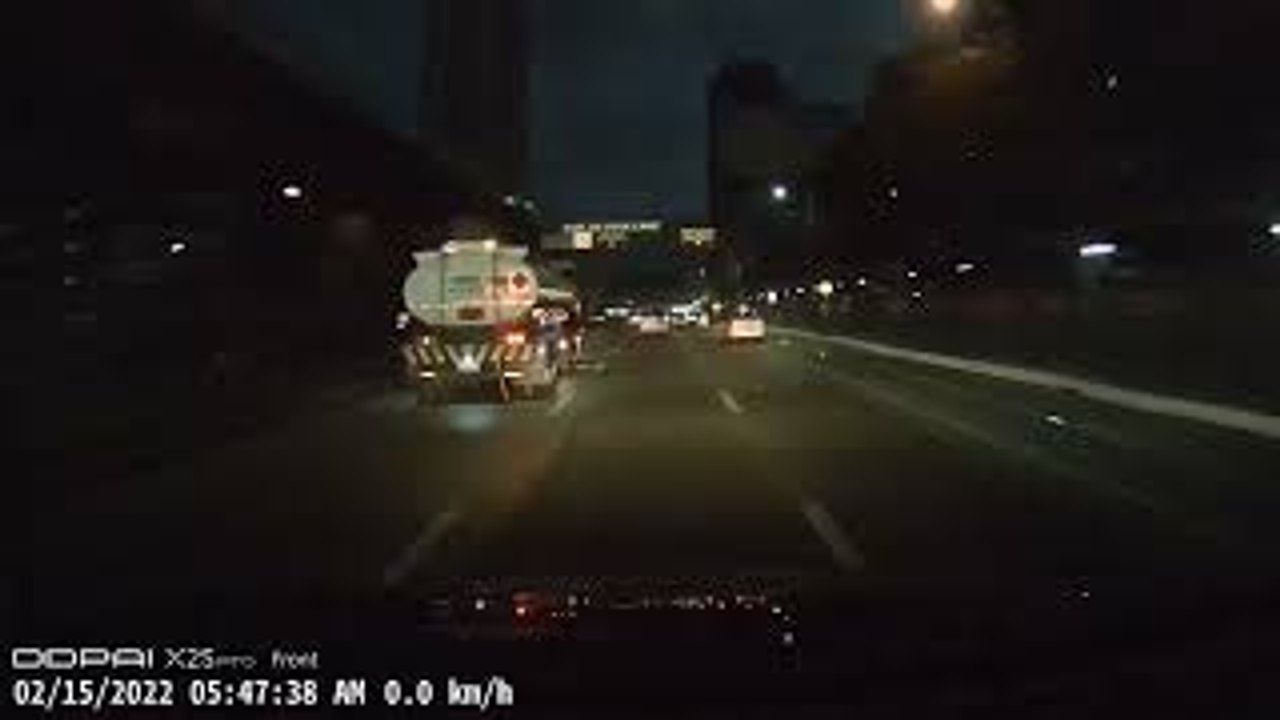 Tanker Crashes into Barrier