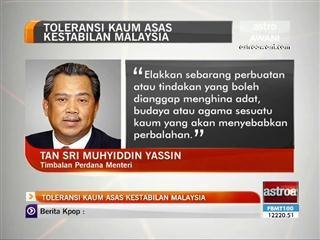 Toleransi kaum asas kestabilan Malaysia