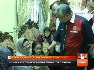 Kes kemalangan di DUKE 90 peratus siap