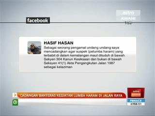 Cadangan banteras kegiatan lumba haram di jalan raya