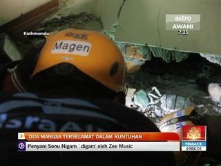 Gempa Nepal: Dua mangsa terselamat dalam runtuhan
