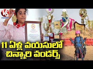 11 years Old Girl Annika Reddy Create Wonders In Chess & Paragliding | Hyderabad | V6 News