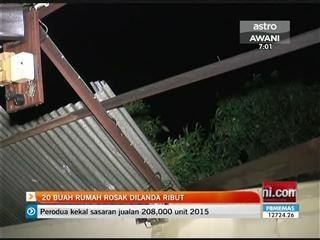 20 buah rumah rosak dilanda ribut di Padang Terap, Kedah