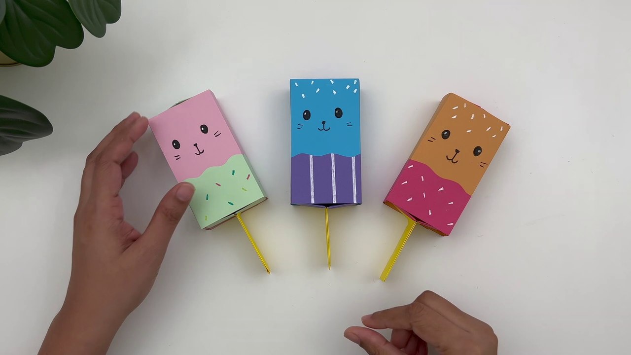 DIY HOW TO MAKE PAPER POPSICLE BOX / Paper Craft / Paper Storage Organizer #diy #craft #viral