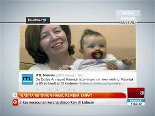 Wanita 65 tahun hamil kembar empat