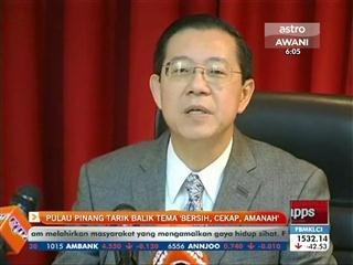 Kerajaan negeri Pulau Pinang tarik balik tema Bersih, Cekap, Amanah