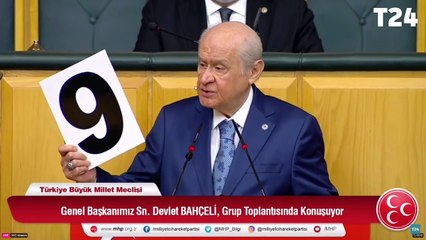9 rakamını gösteren Bahçeli: Cumhur İttifakı’nın 2023’te açık ara öne geçeceğinin simgesidir