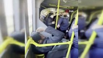 Metrobüste koronavirüs paniği kamerada