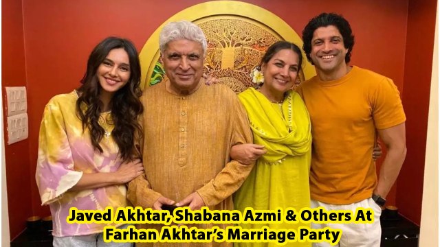 Javed Akhtar & Shabana Azmi At Farhan Akhtar’s Marriage Party