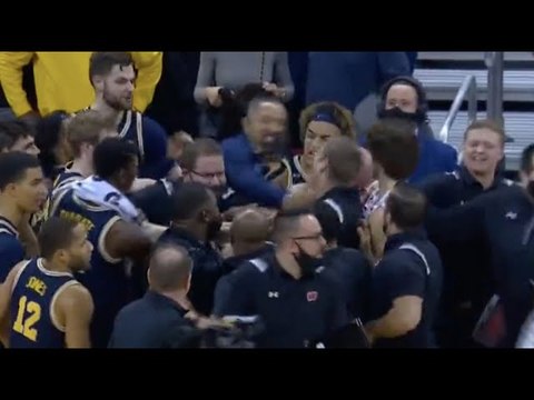 Michigan Coach Juwan Howard Swings at Wisconsin’s Joe Krabbenhoft in