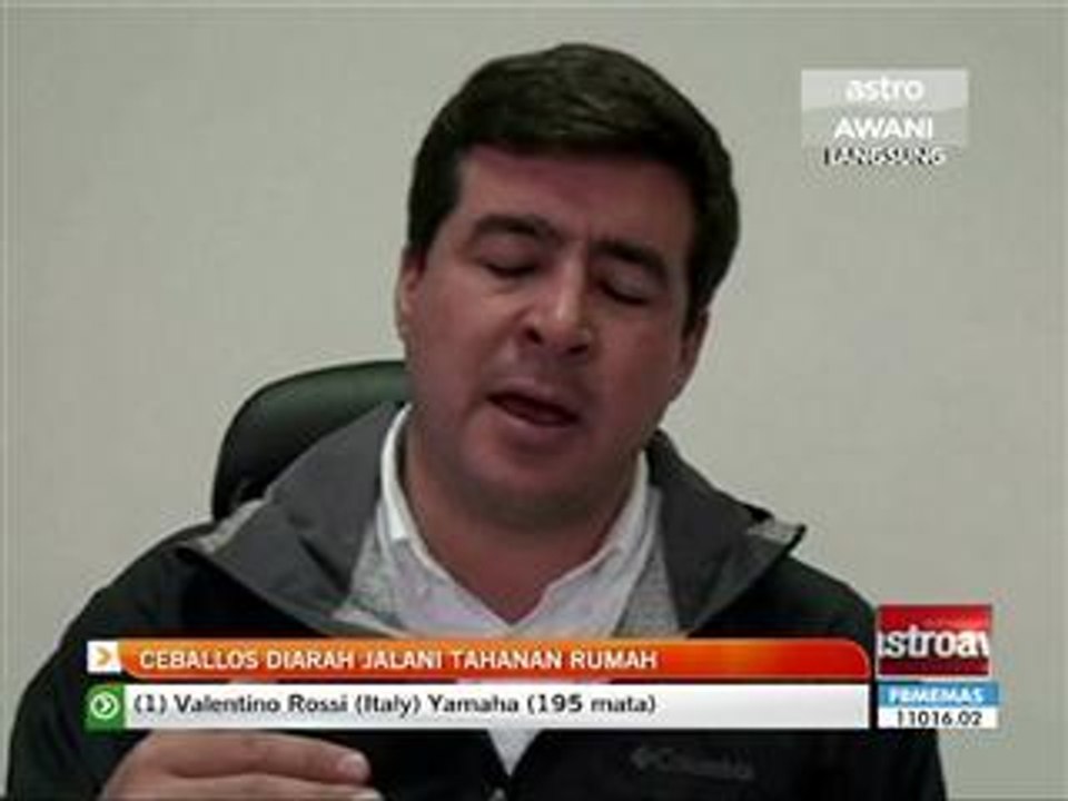 Ceballos diarah jalani tahanan rumah