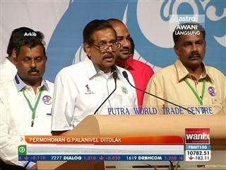 Permohonan Datuk Seri G. Palanivel ditolak