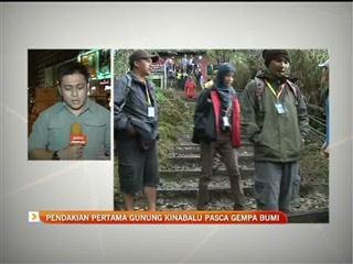 Perkembangan pendakian pertama Gunung Kinabalu pasca gempa bumi