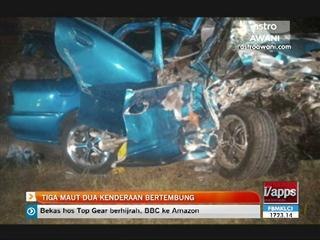 Tiga maut dua kenderaan bertembung