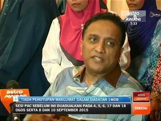 Tiada penutupan maklumat dalam siasatan 1MDB - Reezal Merican