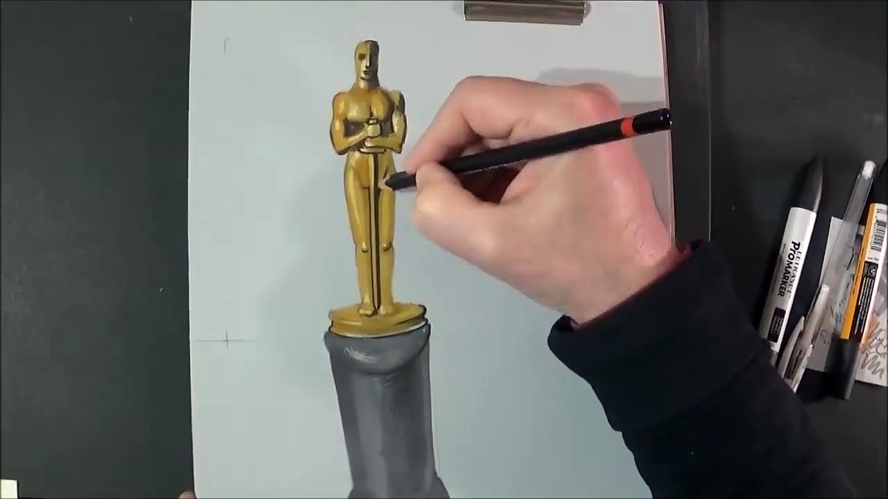 Drawing 3D Oscar Award Statuette- Magic Art - video Dailymotion