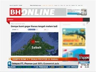 Gempa bumi 4.7 skala richter di Ranau