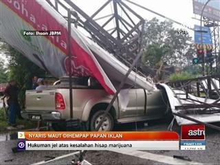 Dua lelaki nyaris maut dihempap papan iklan