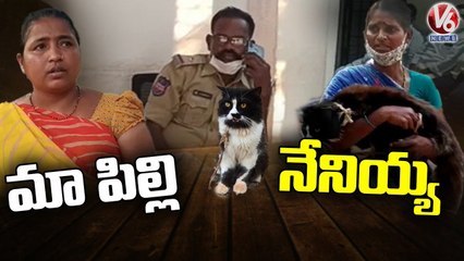 పిల్లి ఫిట్టింగ్... పోలీస్ స్టేషన్ లో పంచాయితీ _ Two Families Claims Ownership Of A Cat  V6 News