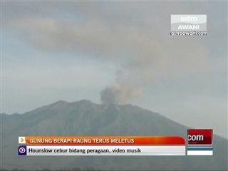 Gunung Berapi Raung terus meletus