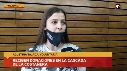 Reciben donaciones en la cascada de la costanera