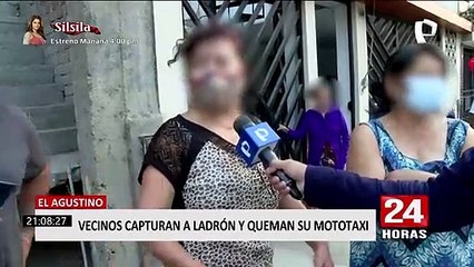 El Agustino: vecinos queman mototaxi de delincuente