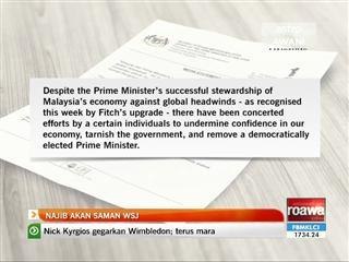 Najib akan saman Wall Street Journal