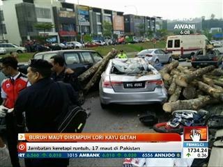 Buruh maut dirempuh lori kayu getah