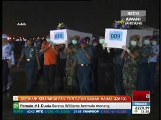 Sepuluh keluarga fail tuntutan saman nahas QZ8501