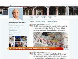 Najib prihatin keadaan kesihatan Anwar
