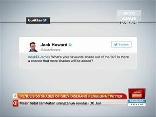 Penulis 50 Shades diserang pengguna Twitter